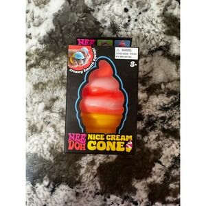 Schylling NeeDoh Nice Cream Cone Squishy Fidget Toy Sensory Stress Ball Orange
